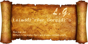 Leimdörfer Gorgiás névjegykártya